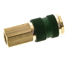 Brass DN 7.2 (Euro) Green-Coded Air Coupling Socket G 1/4 inch Female