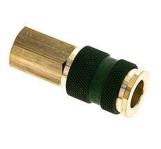 Brass DN 7.2 (Euro) Green-Coded Air Coupling Socket G 1/4 inch Female