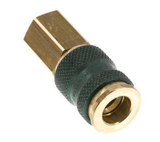 Brass DN 7.2 (Euro) Green-Coded Air Coupling Socket G 1/4 inch Female