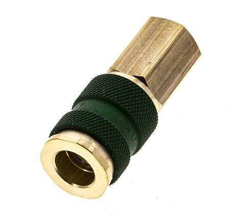 Brass DN 7.2 (Euro) Green-Coded Air Coupling Socket G 1/4 inch Female