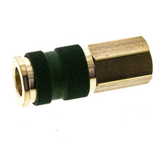 Brass DN 7.2 (Euro) Green-Coded Air Coupling Socket G 1/4 inch Female