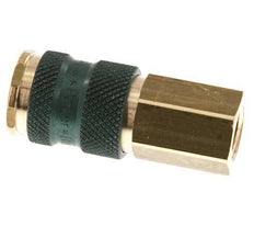 Brass DN 7.2 (Euro) Green-Coded Air Coupling Socket G 1/4 inch Female