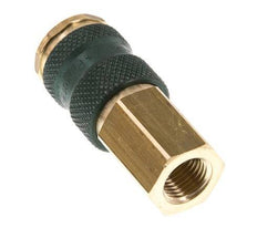Brass DN 7.2 (Euro) Green-Coded Air Coupling Socket G 1/4 inch Female