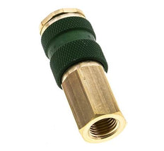 Brass DN 7.2 (Euro) Green-Coded Air Coupling Socket G 1/4 inch Female