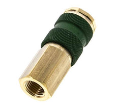 Brass DN 7.2 (Euro) Green-Coded Air Coupling Socket G 1/4 inch Female
