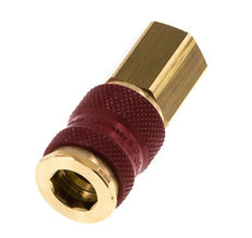 Brass DN 7.2 (Euro) Red-Coded Air Coupling Socket G 1/4 inch Female