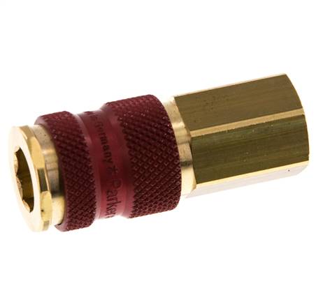 Brass DN 7.2 (Euro) Red-Coded Air Coupling Socket G 1/4 inch Female