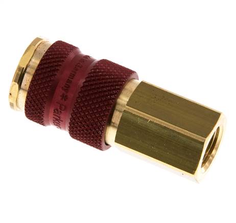 Brass DN 7.2 (Euro) Red-Coded Air Coupling Socket G 1/4 inch Female