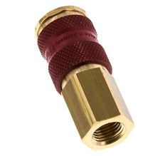 Brass DN 7.2 (Euro) Red-Coded Air Coupling Socket G 1/4 inch Female
