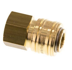 Brass DN 7.2 (Euro) Air Coupling Socket G 1/2 inch Female Double Shut-Off