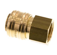 Brass DN 7.2 (Euro) Air Coupling Socket G 1/2 inch Female Double Shut-Off