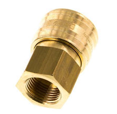 Brass DN 7.2 (Euro) Air Coupling Socket G 3/8 inch Female Double Shut-Off
