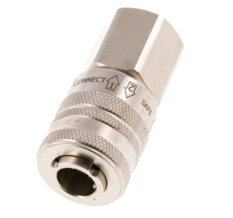 Nickel-plated Brass DN 7.8 Safety Air Coupling Socket G 1/2 inch Female