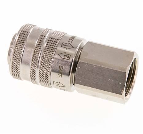 Nickel-plated Brass DN 7.8 Safety Air Coupling Socket G 1/2 inch Female