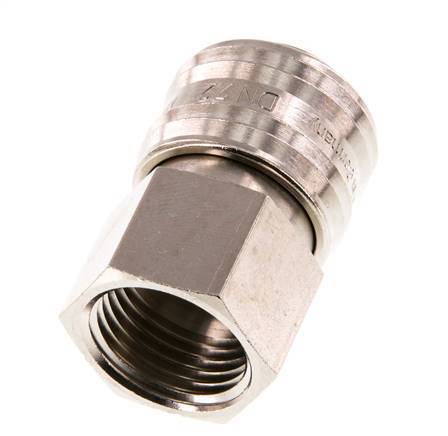 Nickel-plated Brass DN 7.2 (Euro) Air Coupling Socket G 1/2 inch Female Double Shut-Off