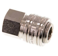 Nickel-plated Brass DN 7.2 (Euro) Air Coupling Socket G 1/4 inch Female Double Shut-Off