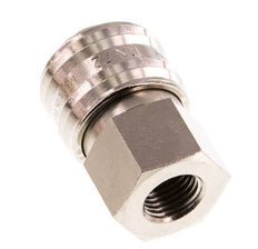Nickel-plated Brass DN 7.2 (Euro) Air Coupling Socket G 1/4 inch Female Double Shut-Off