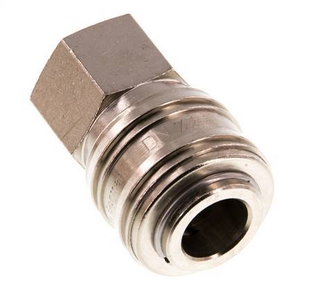 Nickel-plated Brass DN 7.2 (Euro) Air Coupling Socket G 3/8 inch Female Double Shut-Off