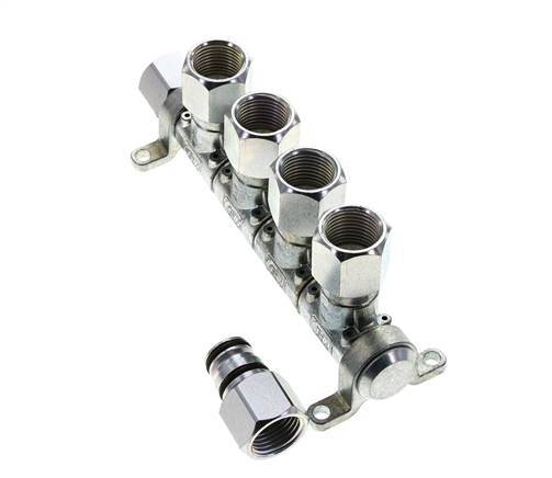 Steel DN 7.2 (Euro) Air Coupling Socket G 1/2 inch Female 4-way