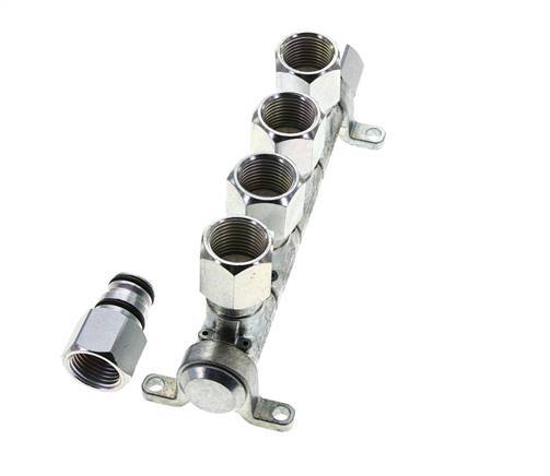 Steel DN 7.2 (Euro) Air Coupling Socket G 1/2 inch Female 4-way