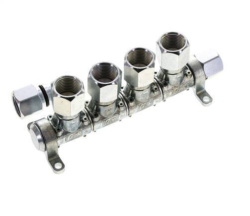 Steel DN 7.2 (Euro) Air Coupling Socket G 1/2 inch Female 4-way