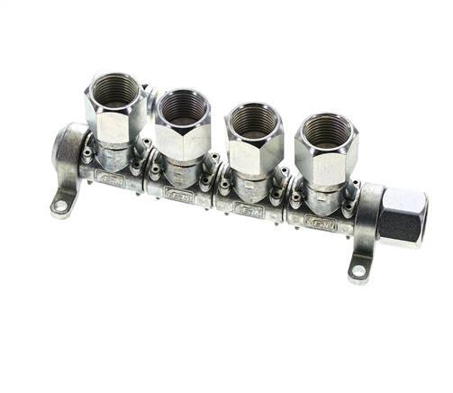 Steel DN 7.2 (Euro) Air Coupling Socket G 1/2 inch Female 4-way