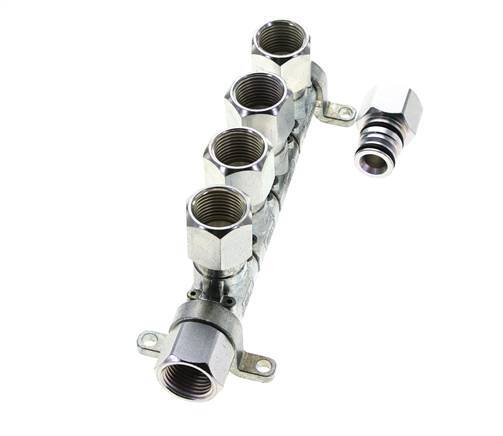 Steel DN 7.2 (Euro) Air Coupling Socket G 1/2 inch Female 4-way