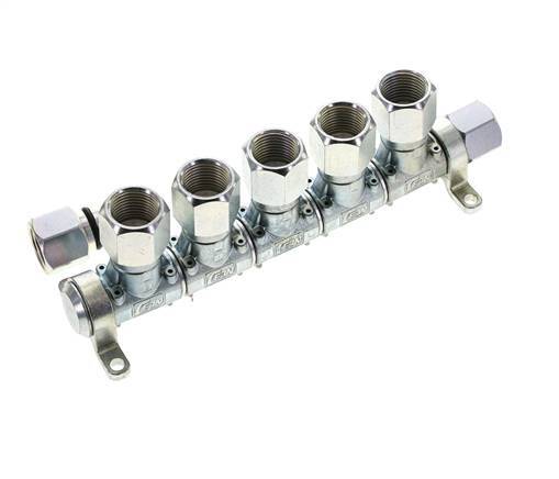 Steel DN 7.2 (Euro) Air Coupling Socket G 1/2 inch Female 5-way