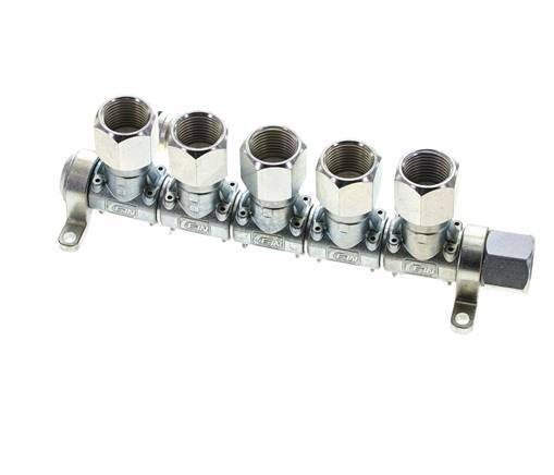 Steel DN 7.2 (Euro) Air Coupling Socket G 1/2 inch Female 5-way