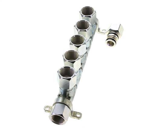 Steel DN 7.2 (Euro) Air Coupling Socket G 1/2 inch Female 5-way