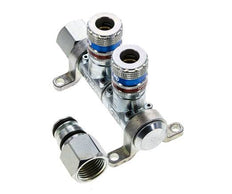 Steel DN 7.6 (7.2 Euro) Safety Air Coupling Socket G 1/2 inch Female 2-way