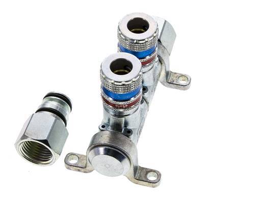 Steel DN 7.6 (7.2 Euro) Safety Air Coupling Socket G 1/2 inch Female 2-way