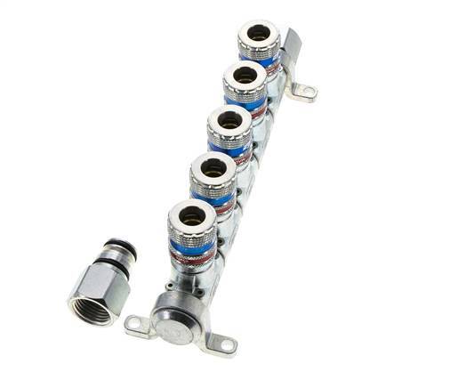 Steel DN 7.6 (7.2 Euro) Safety Air Coupling Socket G 1/2 inch Female 5-way