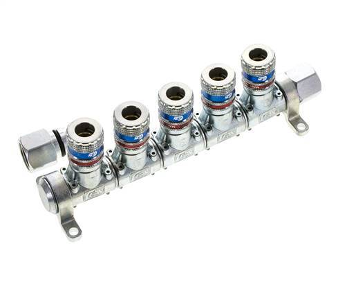 Steel DN 7.6 (7.2 Euro) Safety Air Coupling Socket G 1/2 inch Female 5-way