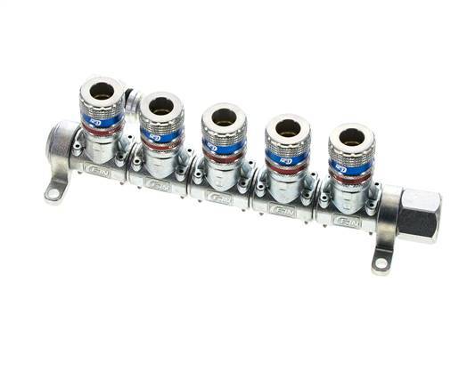 Steel DN 7.6 (7.2 Euro) Safety Air Coupling Socket G 1/2 inch Female 5-way