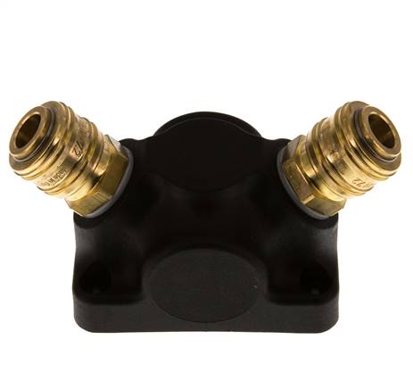 Brass/plastic DN 7.2 (Euro) Air Coupling Socket G 1/2 inch Female Wall-Mount 2-way