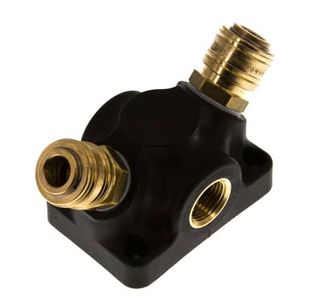 Brass/plastic DN 7.2 (Euro) Air Coupling Socket G 1/2 inch Female Wall-Mount 2-way