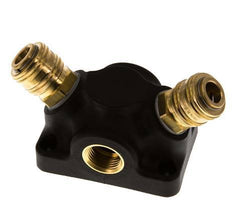 Brass/plastic DN 7.2 (Euro) Air Coupling Socket G 1/2 inch Female Wall-Mount 2-way