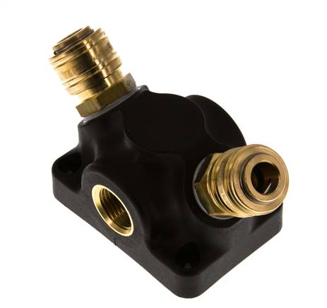Brass/plastic DN 7.2 (Euro) Air Coupling Socket G 1/2 inch Female Wall-Mount 2-way