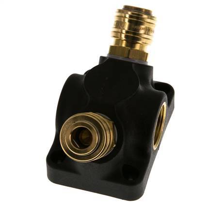 Brass/plastic DN 7.2 (Euro) Air Coupling Socket G 3/4 inch Female Wall-Mount 2-way