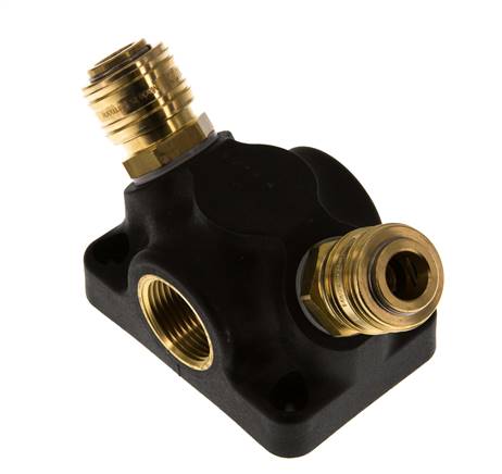 Brass/plastic DN 7.2 (Euro) Air Coupling Socket G 3/4 inch Female Wall-Mount 2-way