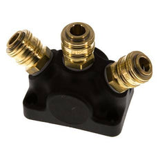 Brass/plastic DN 7.2 (Euro) Air Coupling Socket G 1/2 inch Female Wall-Mount 3-way