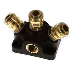 Brass/plastic DN 7.2 (Euro) Air Coupling Socket G 1/2 inch Female Wall-Mount 3-way