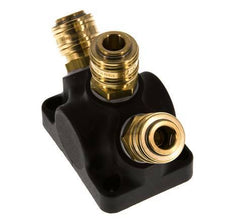 Brass/plastic DN 7.2 (Euro) Air Coupling Socket G 3/4 inch Female Wall-Mount 3-way