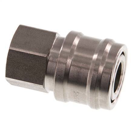 Stainless steel DN 7.2 (Euro) Air Coupling Socket G 1/4 inch Female Double Shut-Off