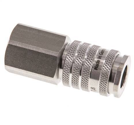 Stainless steel DN 7.8 Air Coupling Socket G 1/2 inch Female Double Shut-Off