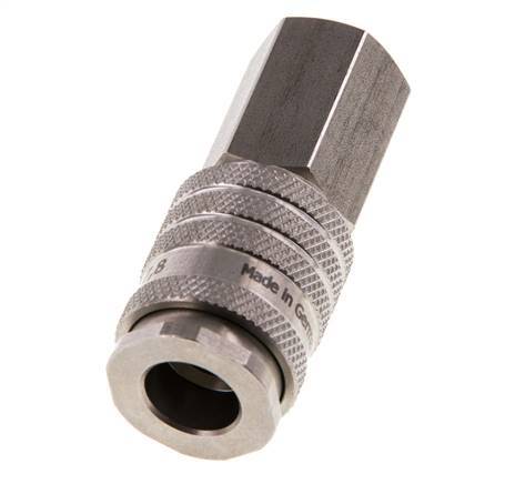 Stainless steel DN 7.8 Air Coupling Socket G 1/4 inch Female Double Shut-Off