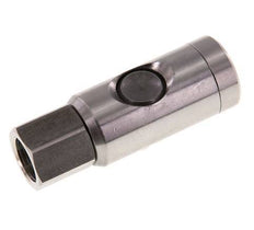 Stainless Steel 316L DN 7.4 Safety Air Coupling Socket With Push Button G 3/8 inch Female