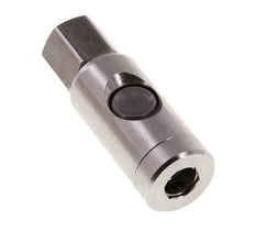 Stainless Steel 316L DN 7.4 Safety Air Coupling Socket With Push Button G 3/8 inch Female