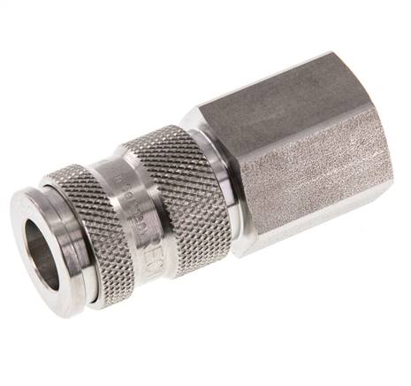 Stainless Steel 316L DN 7.8 Air Coupling Socket G 1/2 inch Female Double Shut-Off